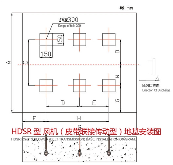 三葉羅茨風機地基安裝圖皮帶傳動型.jpg